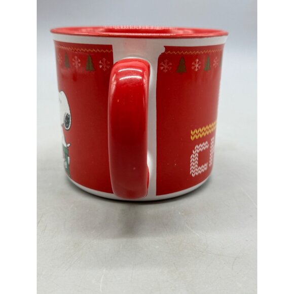 Snoopy Christmas Coffee Mug Gibson Red & White Ceramic Peanuts Holiday READ - Picture 4 of 7